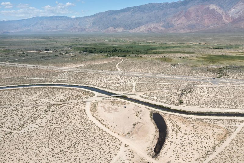 The LA land drawing beside the Los Angeles Aqueduct