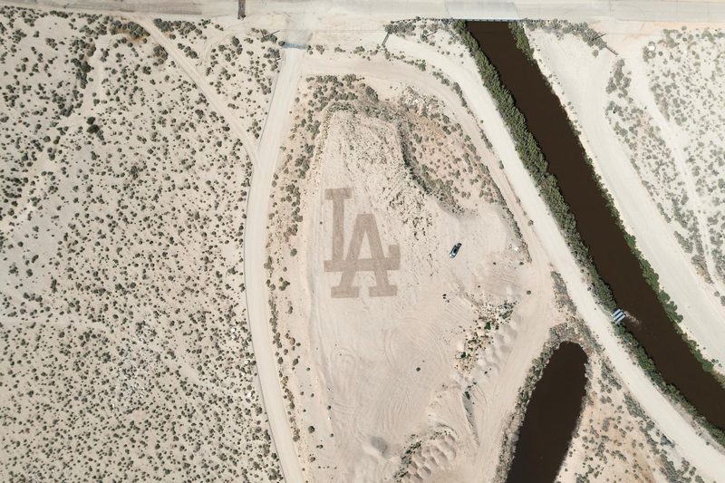 The LA land drawing beside the Los Angeles Aqueduct