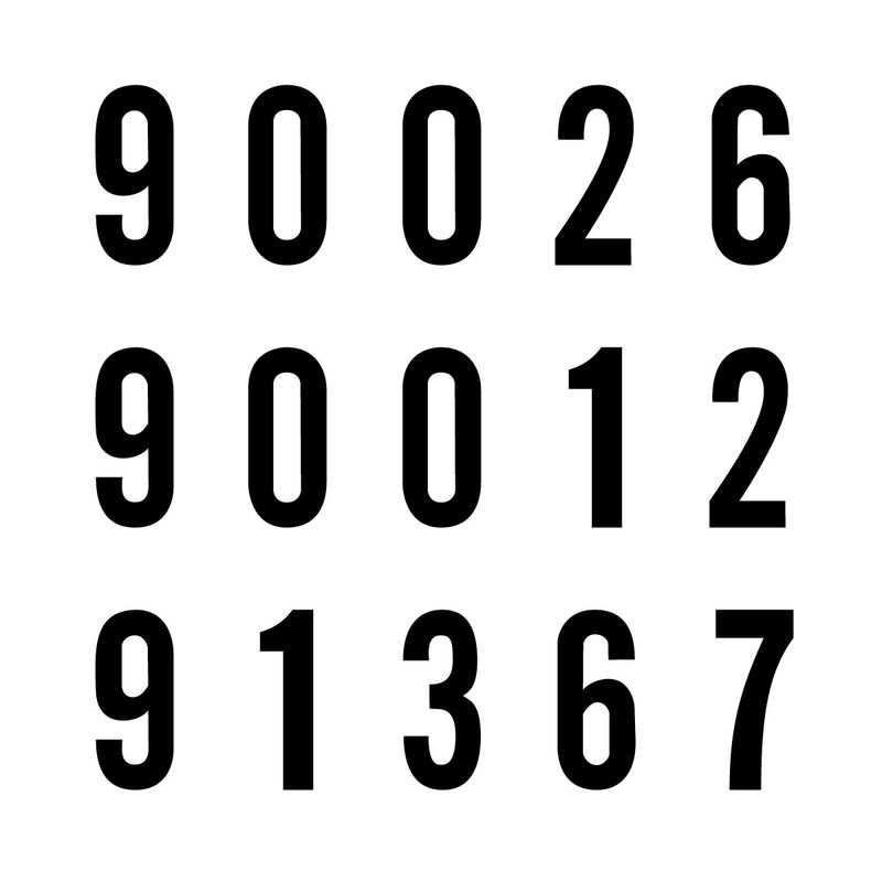 Sample numbers set in Stick On