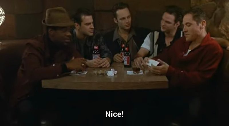 Swingers: the guys in the booth approving, captioned &ldquo;Nice!&rdquo;